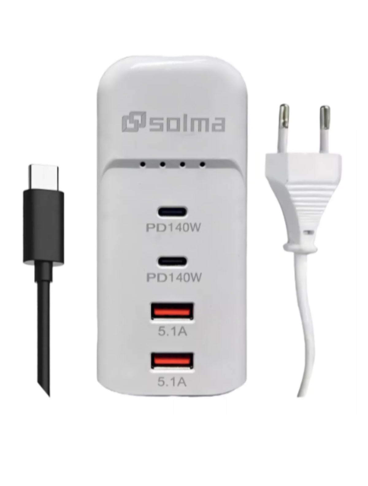 Cargador Solma Tipo Regleta 140w Súper Carga Rápida Blanco – imagen 2
