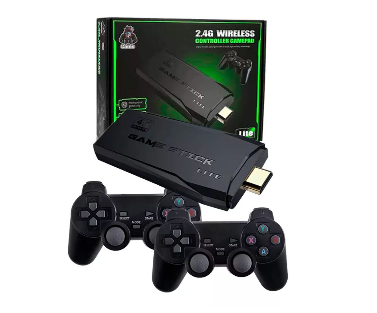 Consola Retro Gamer Hdmi 4k + 2 Controles Negro