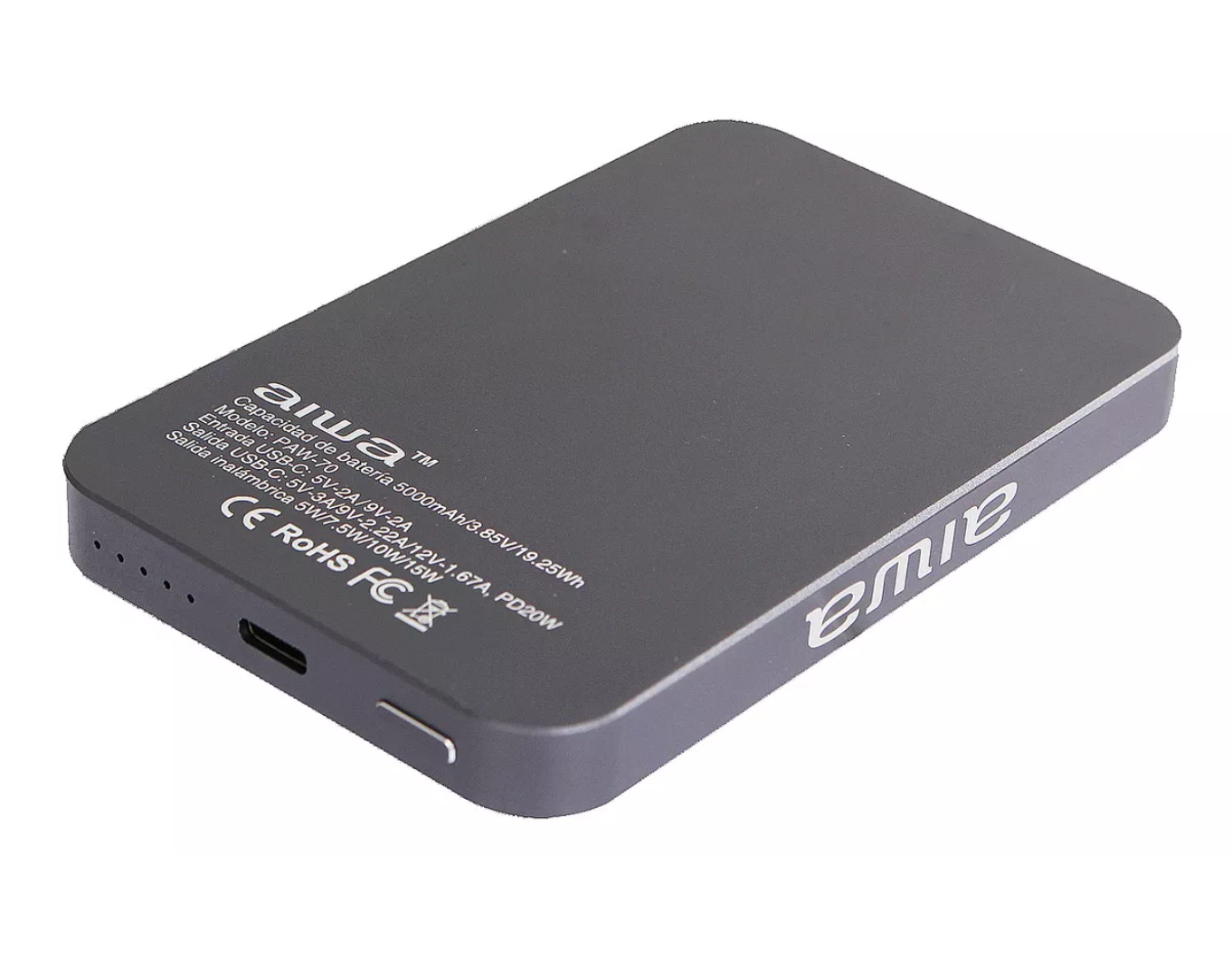 Powerbank Bateria Externa Magsafe Aiwa Paw-70 5000 Mah Gris – imagen 3