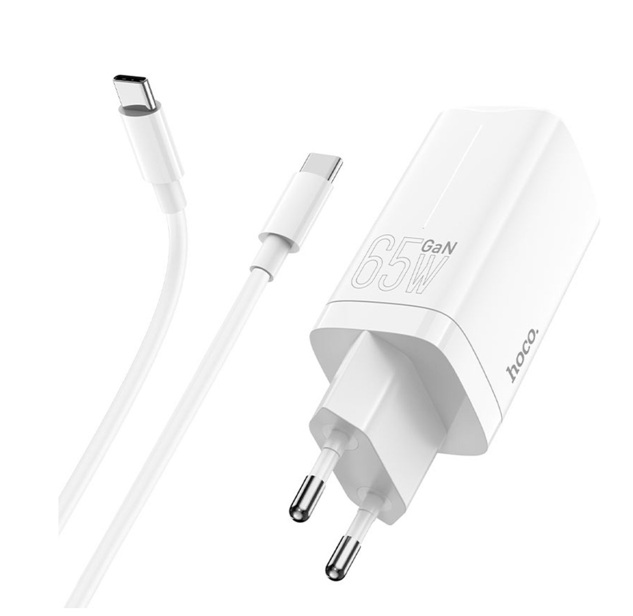 Cargador Carga Rapida Hoco N19 65w + Cable Tipo C Blanco – imagen 2