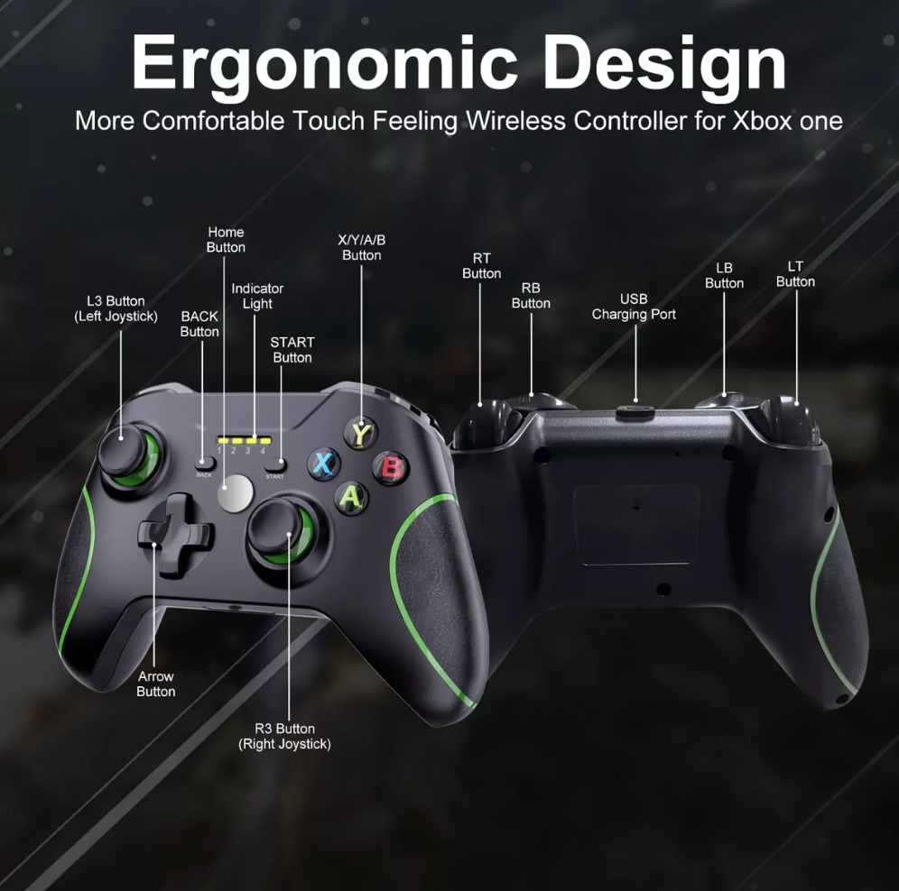 Control Mando Gamer Para Xbox One 2.4g Inalámbrico Negro – imagen 2