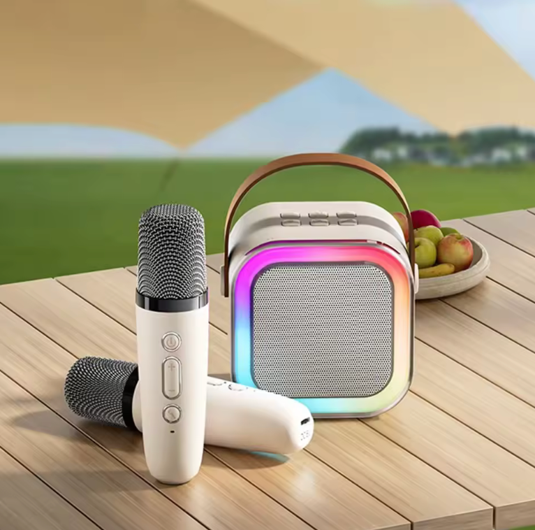 Parlante Portatil Bluetooth K12 Rgb + Microfono Rosado – imagen 2