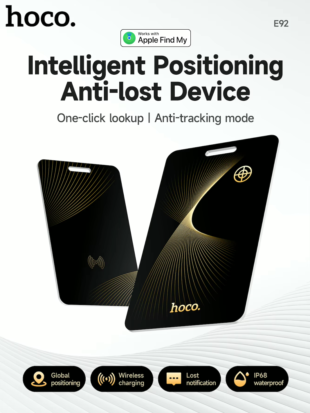 Dispositivo Inteligente Anti Pérdida Hoco E92 Gps Negro – imagen 3