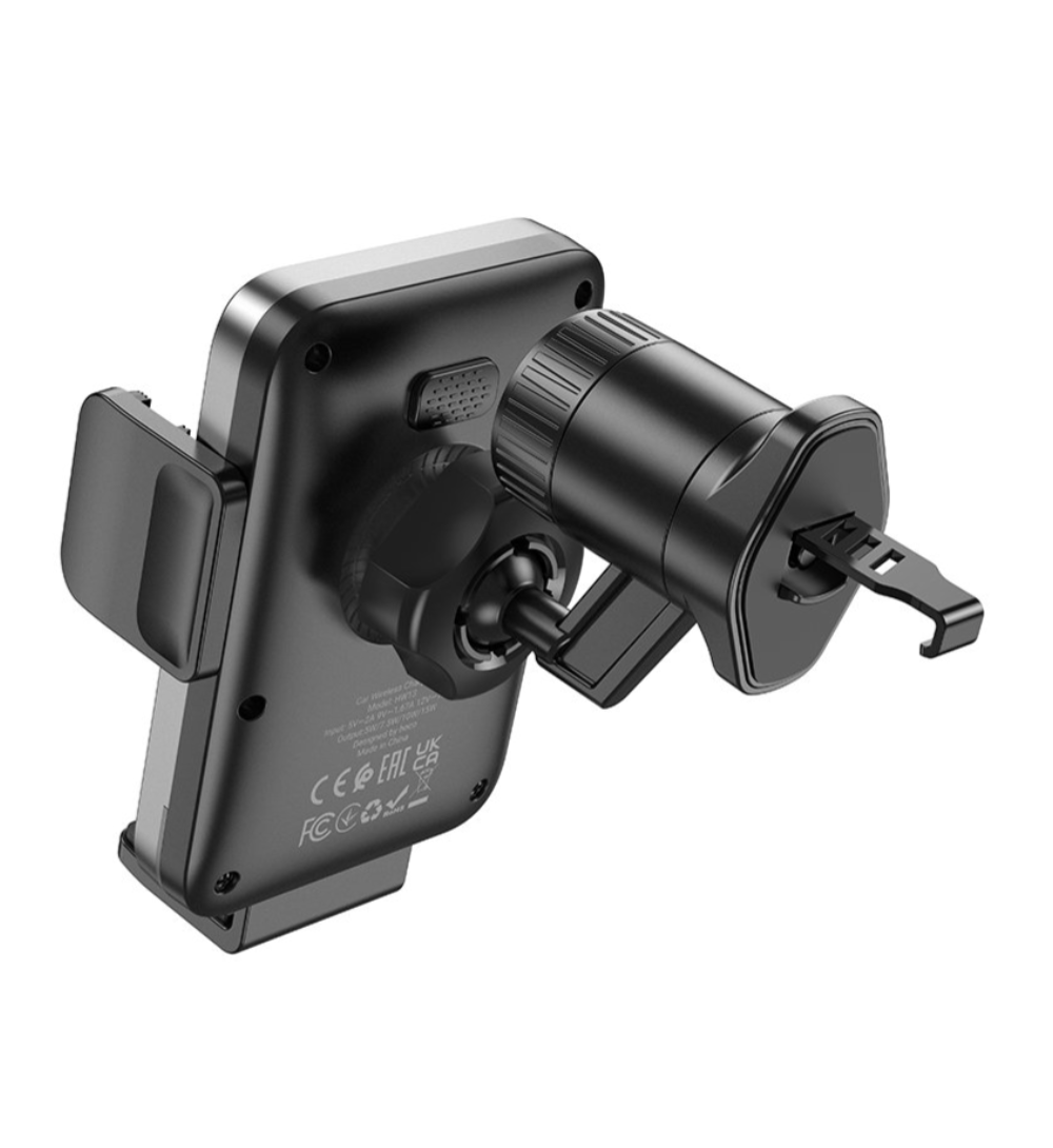 Soporte De Auto Rejilla Carga Inalambrica Hoco Hw13 Negro – imagen 2
