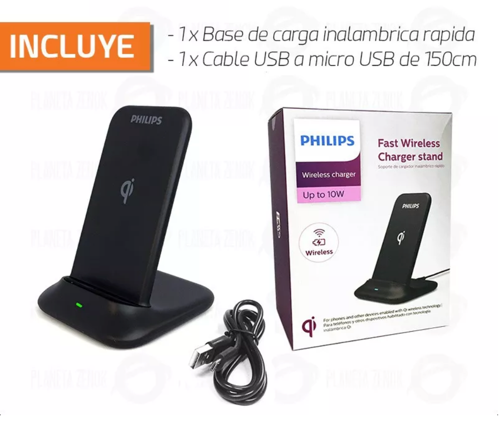 Cargador Inalámbrico 10W DLP9117U Philips Negro – imagen 2