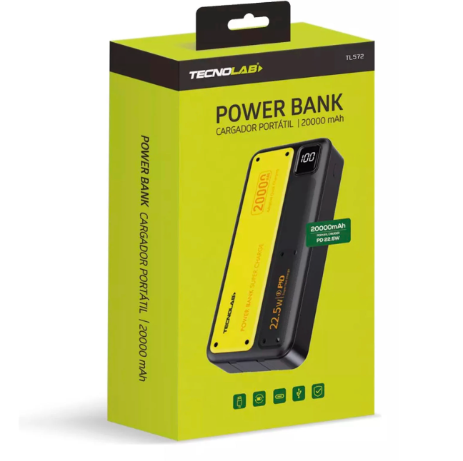 Powerbank Bateria Portatil 20000 Mah Tecnolab TL572 22.5w Negro – imagen 2