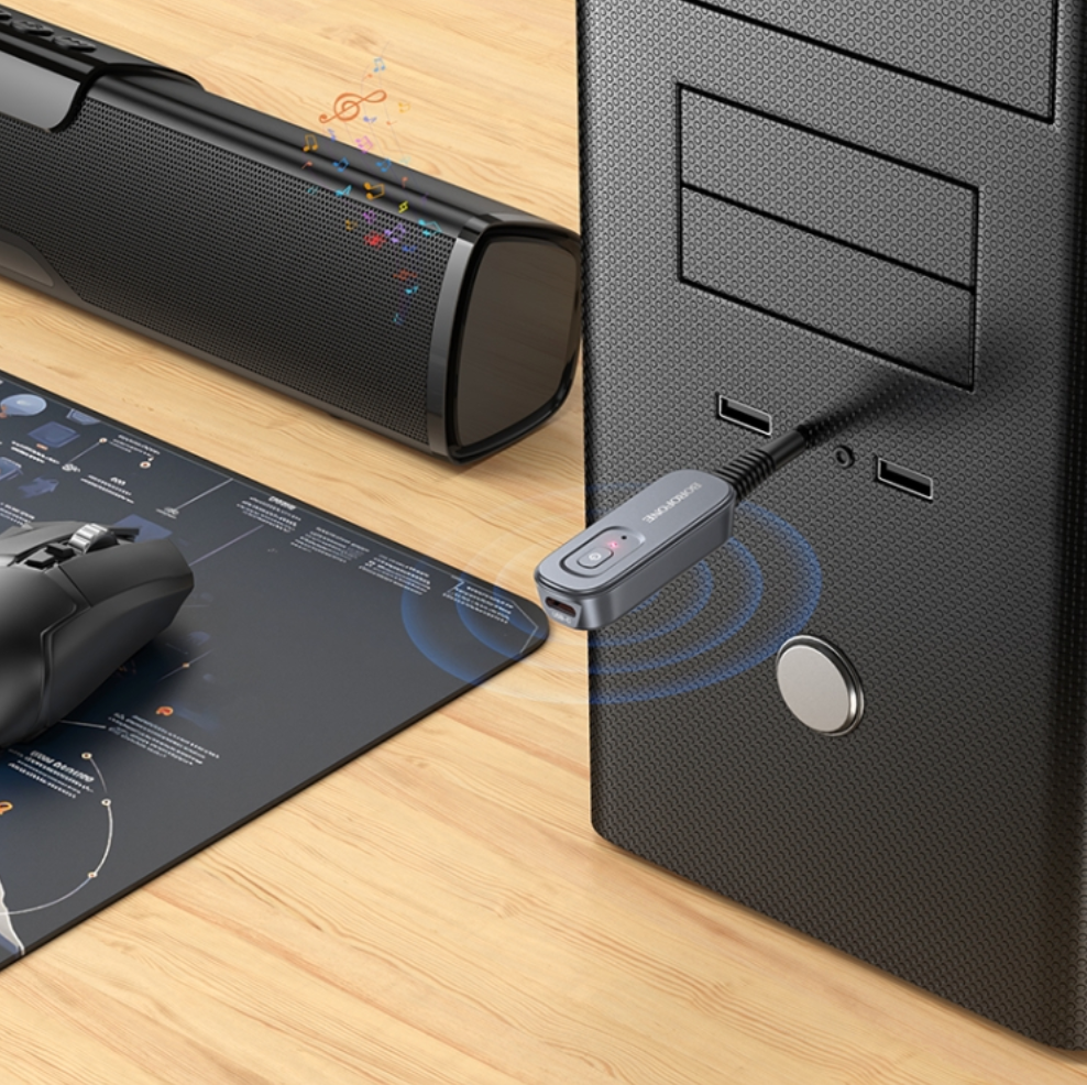 Receptor y Transmisor De Audio Bluetooth Borofone Bc51 Gris – imagen 2