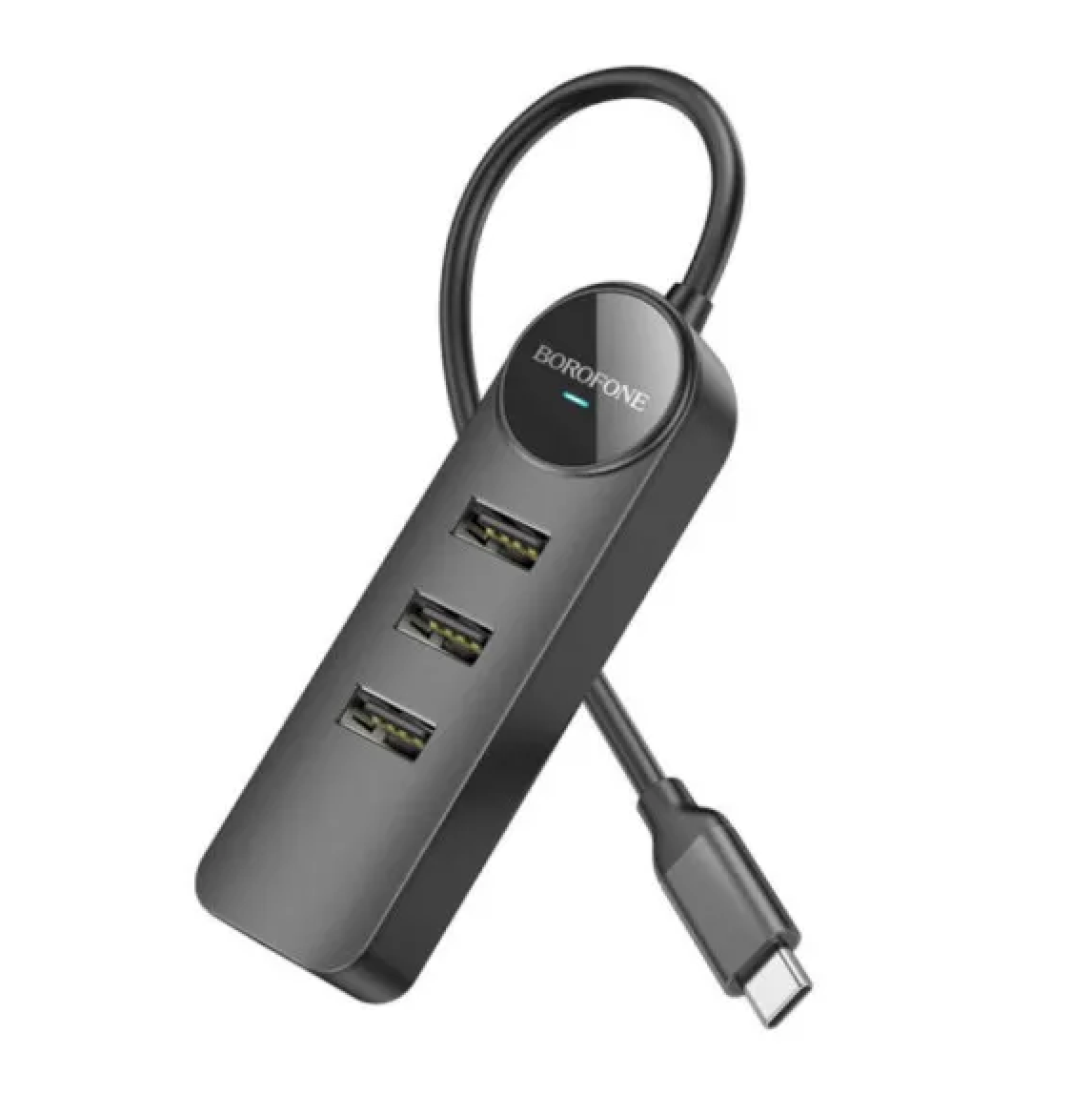 Adaptador Hub Borofone Dh5 4 En 1 Tipo C 4 Usb 3 2.0 1 3.0 Negro – imagen 3