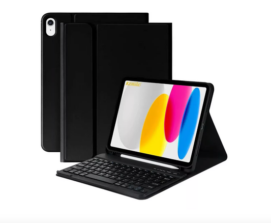 Carcasa Flip Cover + Teclado Inalambrico Para Ipad Air 11 2024 Negro