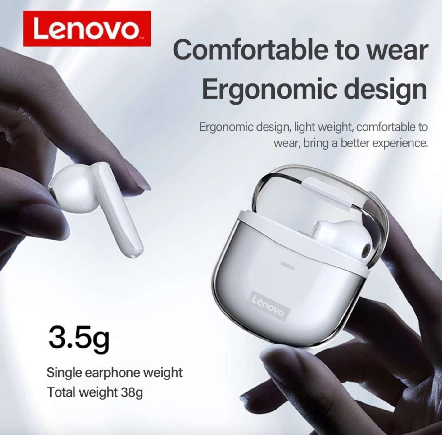 Audífonos Bluetooth Thinkplus Lenovo Xt96 Blanco – imagen 3