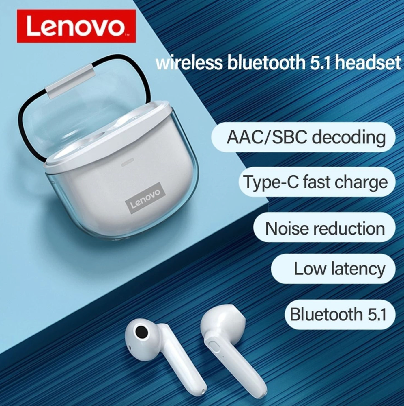 Audífonos Bluetooth Thinkplus Lenovo Xt96 Blanco – imagen 2
