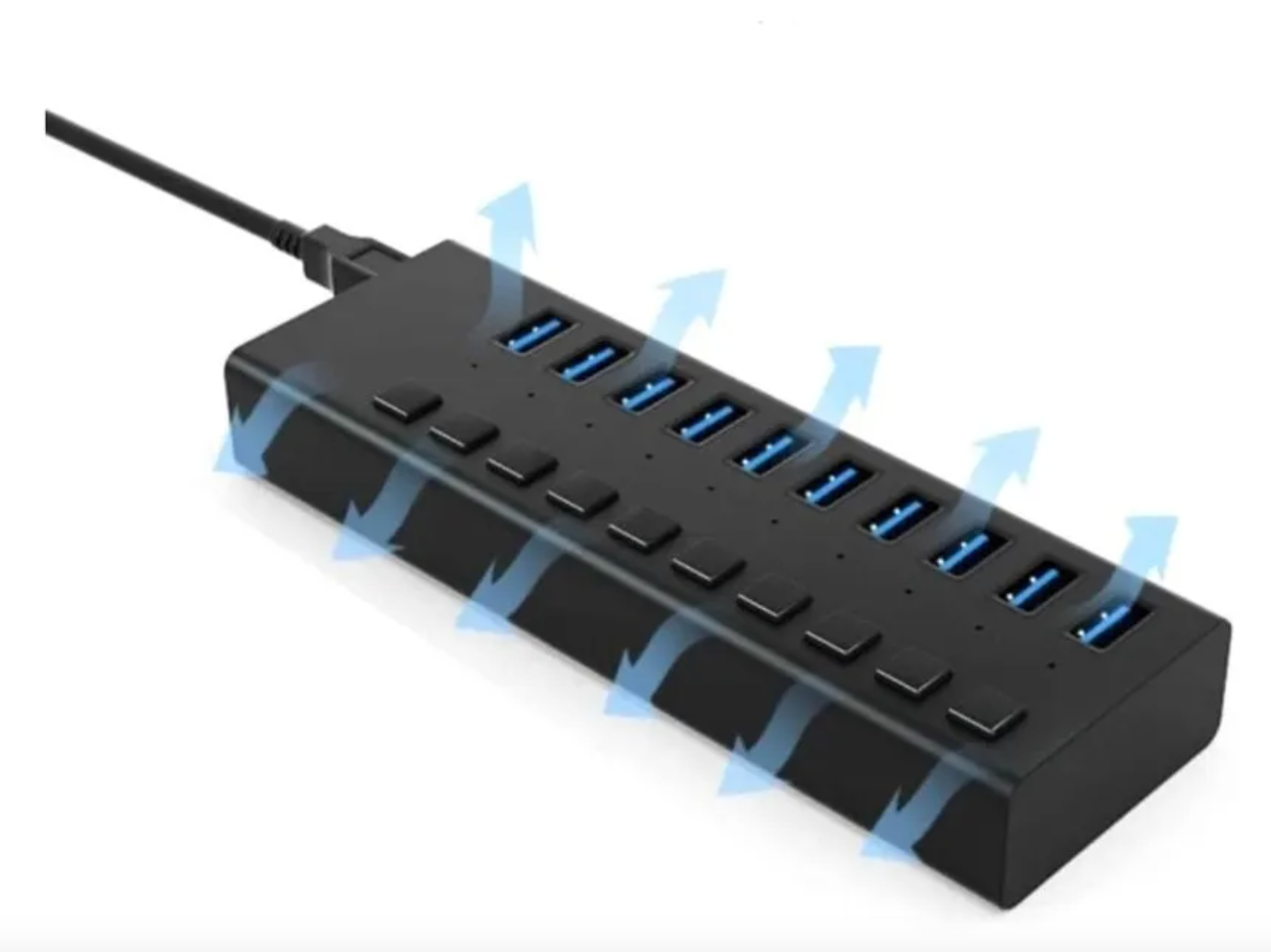 Adaptador Hub Tecnolab TL137 Usb 3.0 10 Puertos Negro – imagen 4