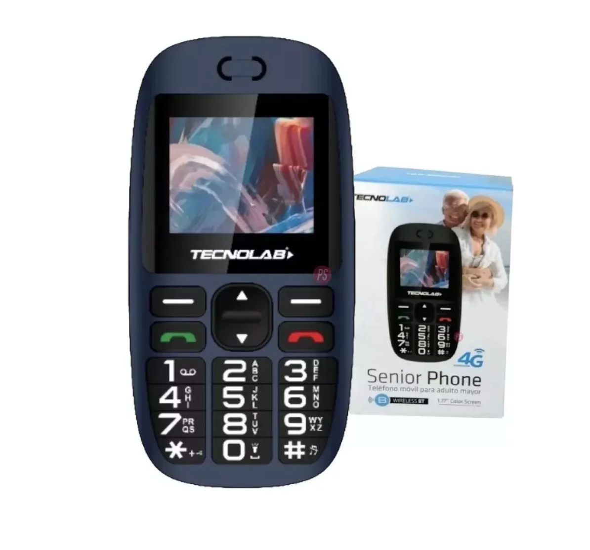 Teléfono Senior Tecnolab Tl486 4g Bt 1.7 Adulto Mayor Azul – imagen 2