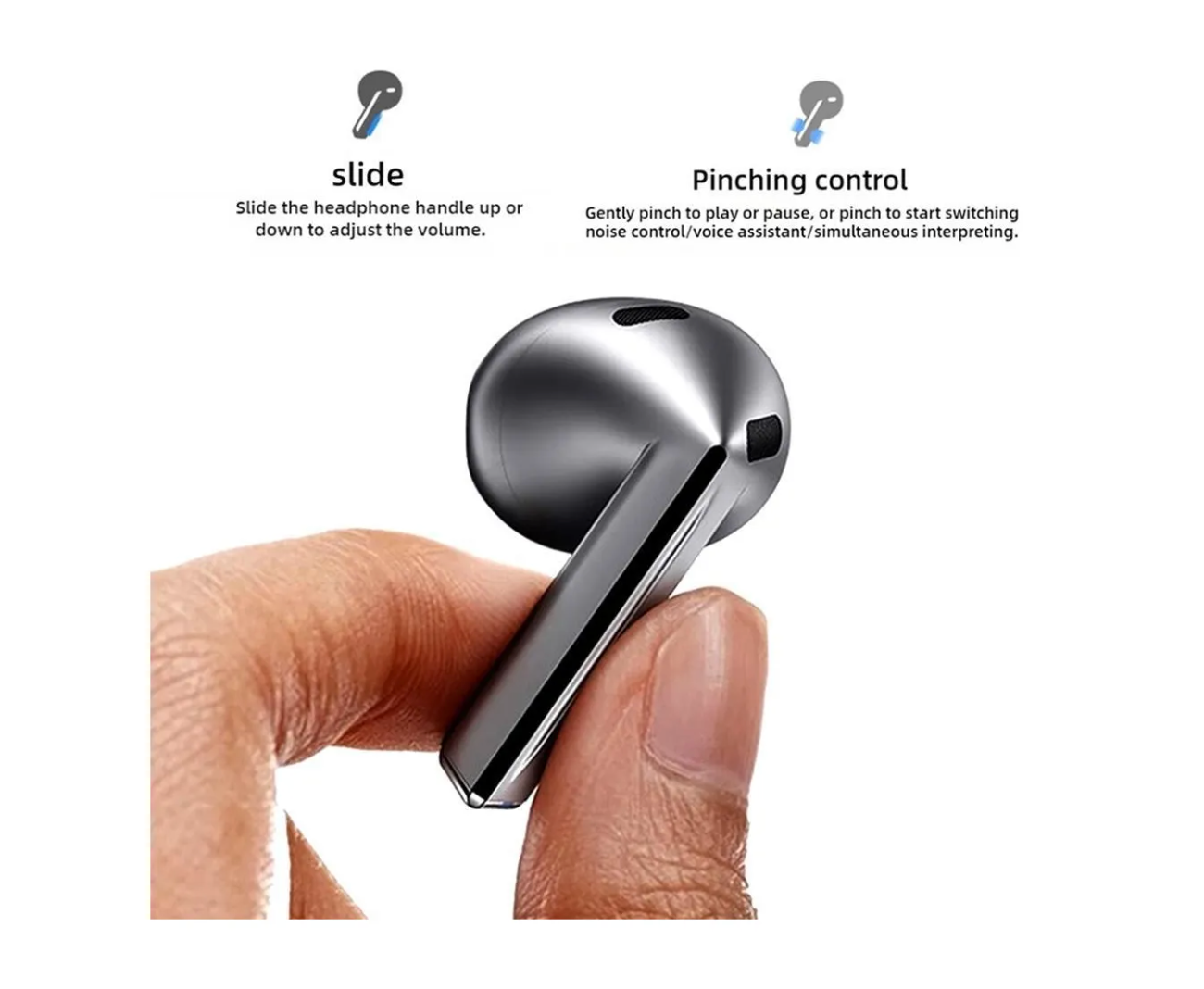 Audífonos Bluetooth In Ear Buds Cancelacion Ruido Para Samsung Iphone Blanco – imagen 2