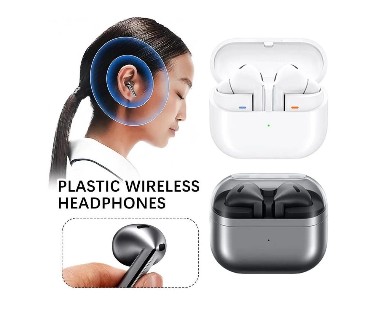 Audífonos Bluetooth In Ear Buds Cancelacion Ruido Para Samsung Iphone Blanco – imagen 3