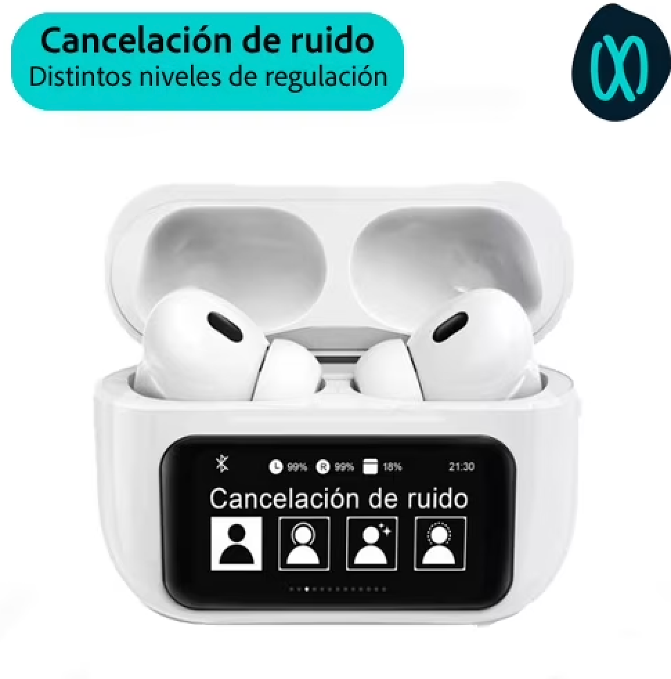 Audífonos In Ear Bluetooth Oneday Ye01 Anc Enc Pantalla Blanco – imagen 2