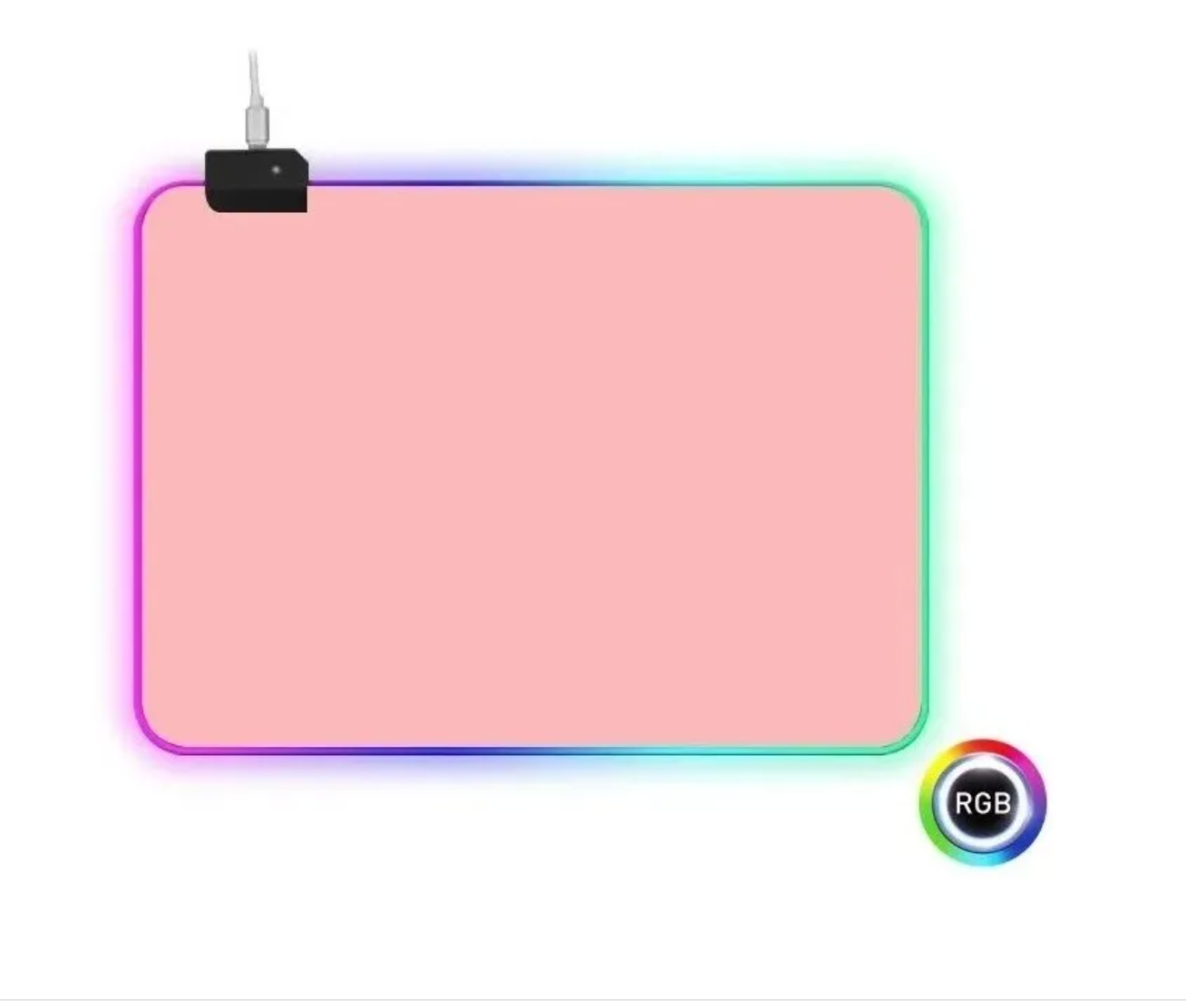 Mousepad Gamer Rgb Antideslizante 35x25 Cm Rosado – imagen 2