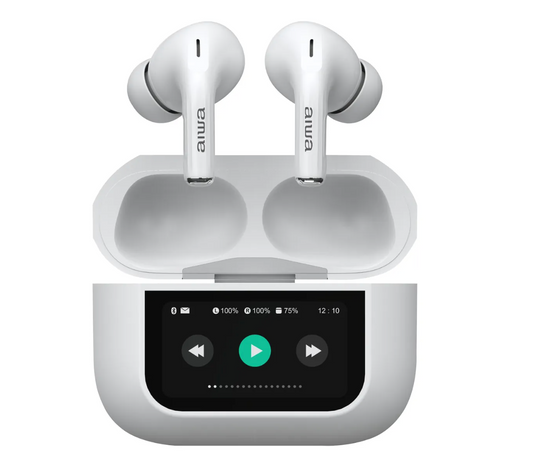 Audífonos Bluetooth Aiwa In Ear Pantalla Táctil Aw-twsgpro Blanco