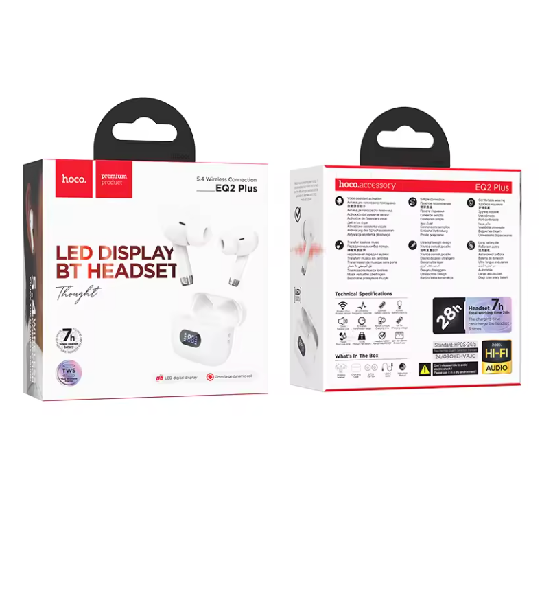 Audífonos In Ear Bluetooth Hoco Eq2 Plus Blanco – imagen 2
