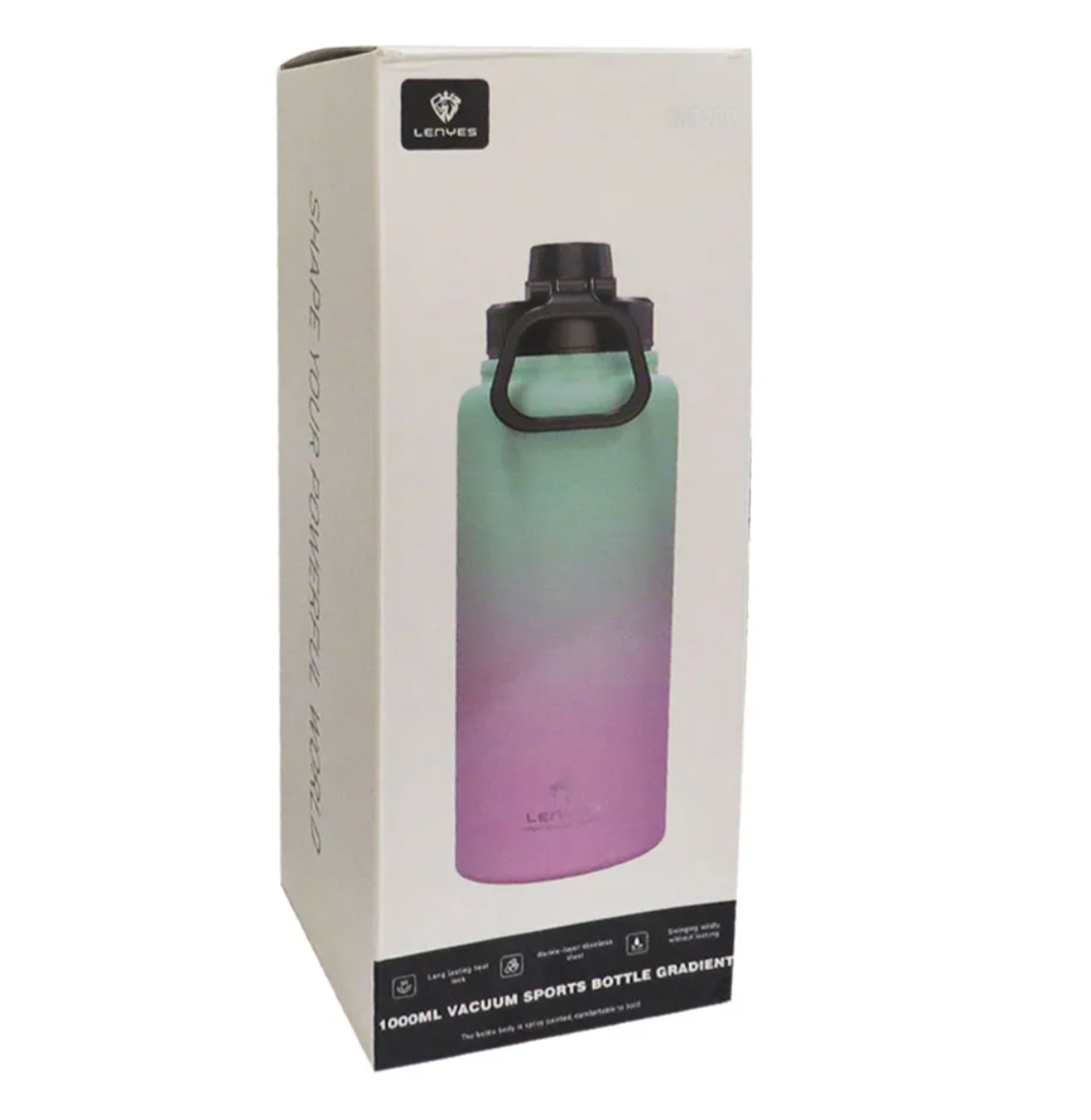 Botella Lwb202 Acero Inoxidable 1 Litro Verde Rosa – imagen 3