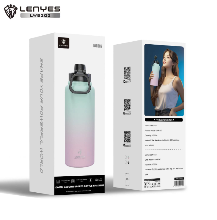 Botella Lwb202 Acero Inoxidable 1 Litro Verde Rosa – imagen 4