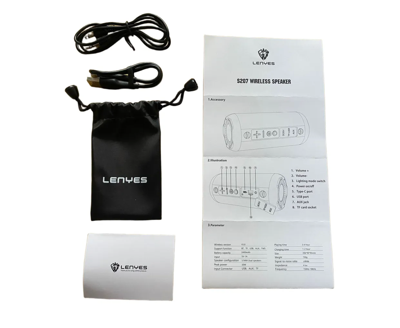 Parlante Bluetooth Lenyes S207 Resistente Al Agua 20w Negro – imagen 2