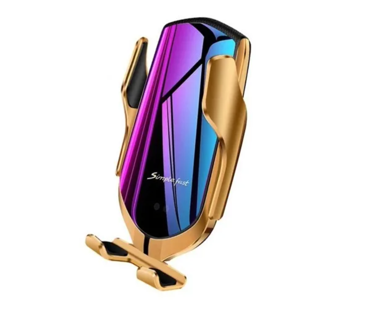 Cargador Inalambrico Auto Sensor Inteligente Rejilla Dorado