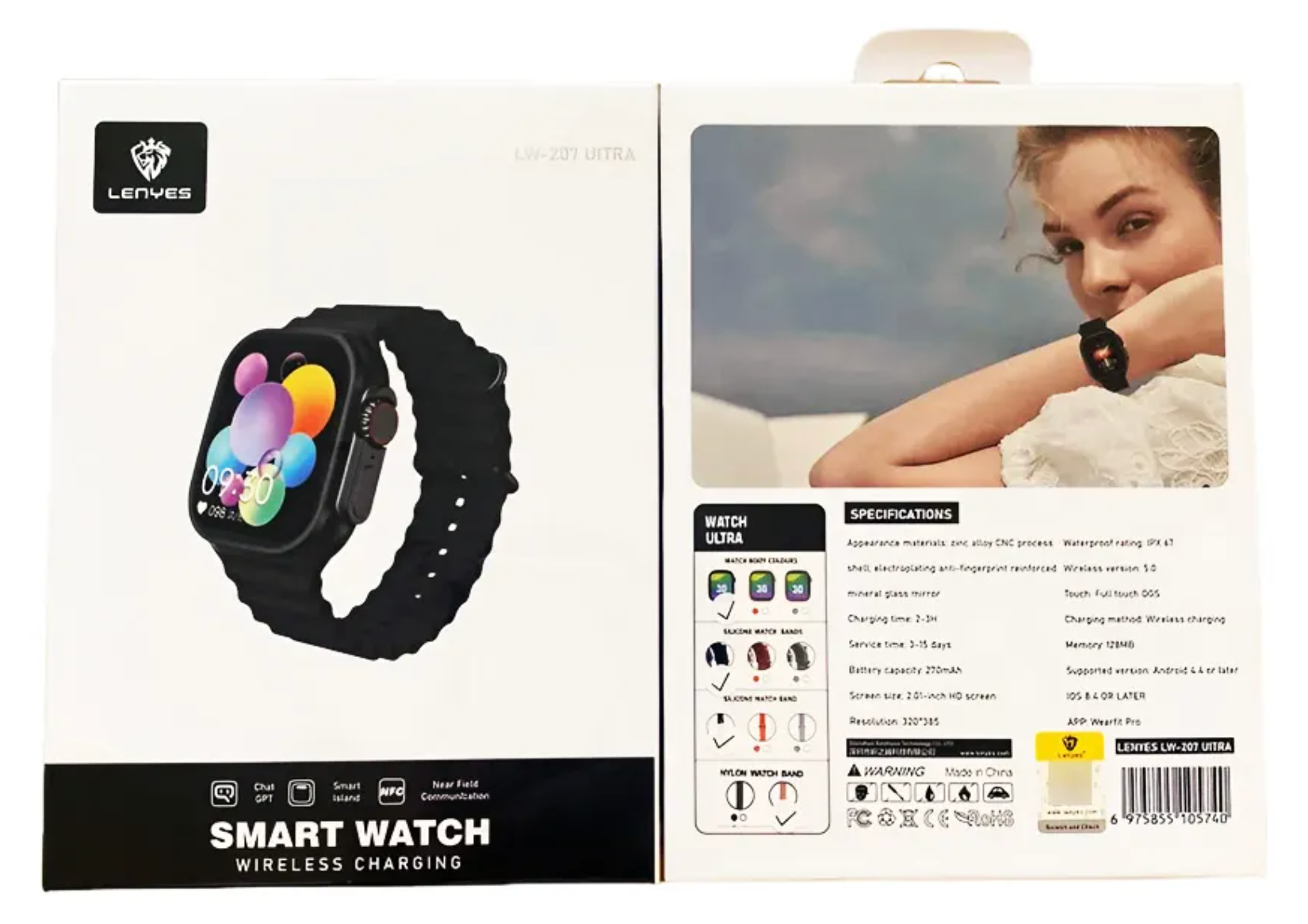 Smartwatch Reloj Inteligente Bluetooth Lenyes Lw207 Ultra 3 Negro – imagen 2