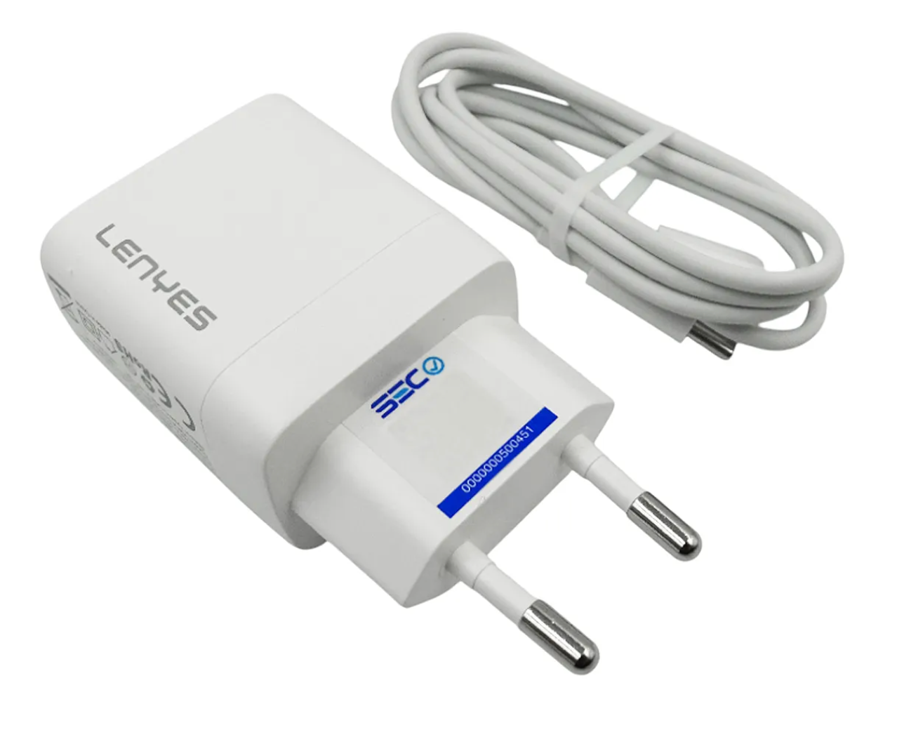 Cargador Lenyes Lch52 Gan Dual 20w + Cable Tipo C Blanco – imagen 2