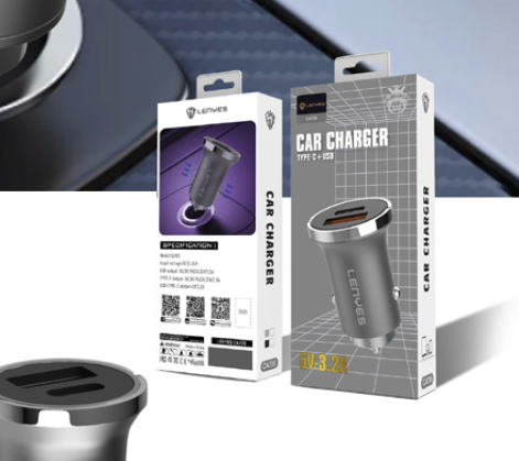 Cargador de Auto Dual Lenyes Ca705 33w Gris – imagen 2
