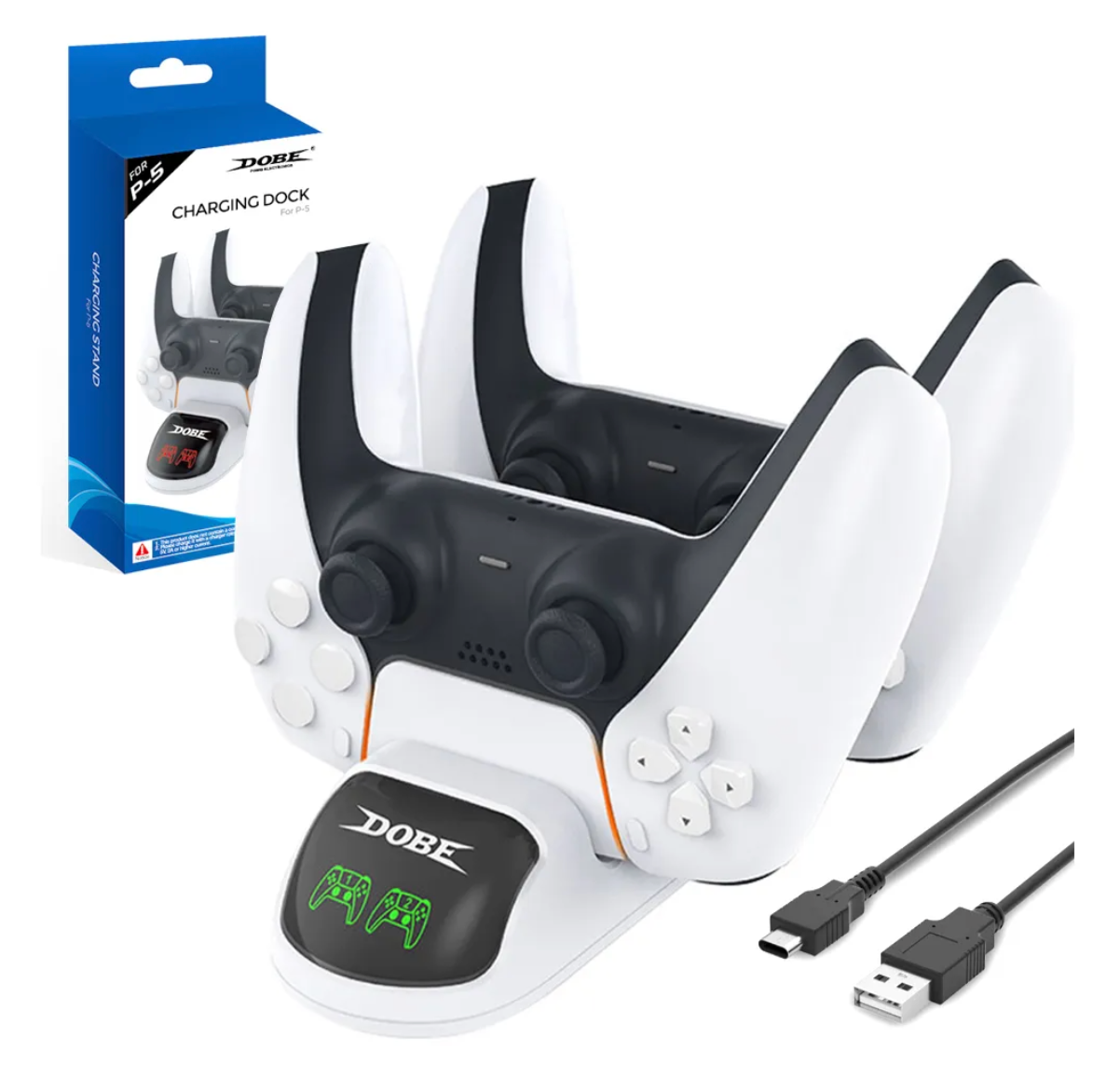 Cargador Dual Base Para Mandos Ps5 Dobe Tp5-0506 Blanco