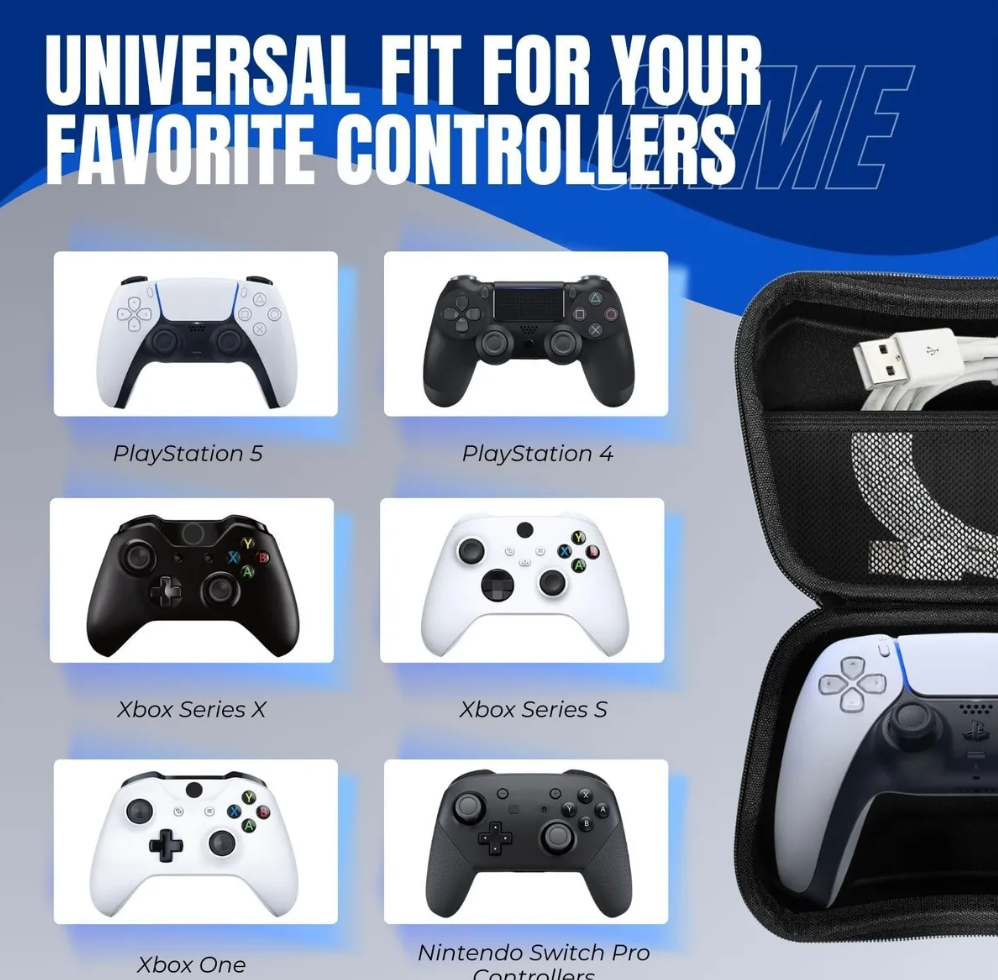 Estuche Rigido Liso Joystick Para Ps5 Ps4 Xbox Series/x Ns Negro – imagen 2