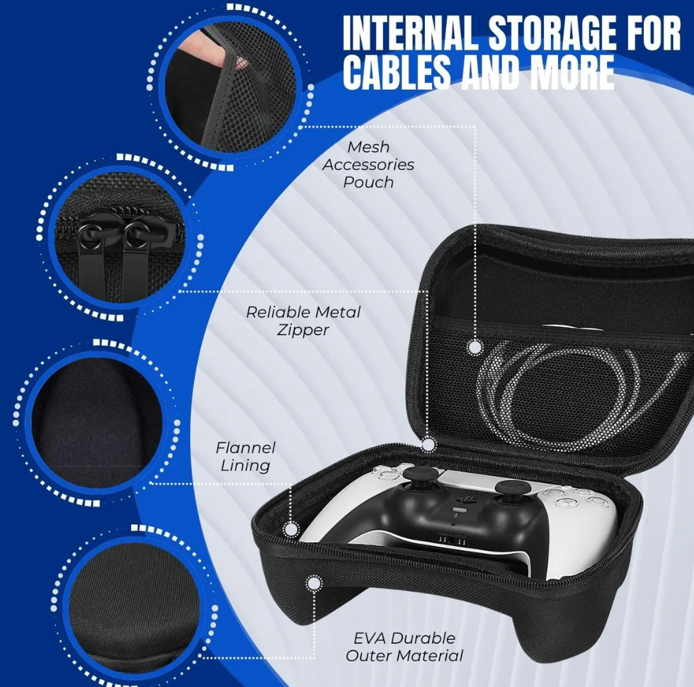 Estuche Rigido Liso Joystick Para Ps5 Ps4 Xbox Series/x Ns Negro – imagen 5