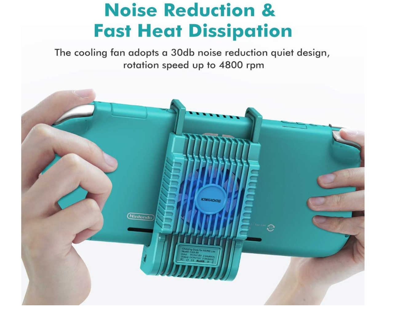 Base De Carga Ventilador Kiwihome N12 Para Nintendo Switch Negro – imagen 2