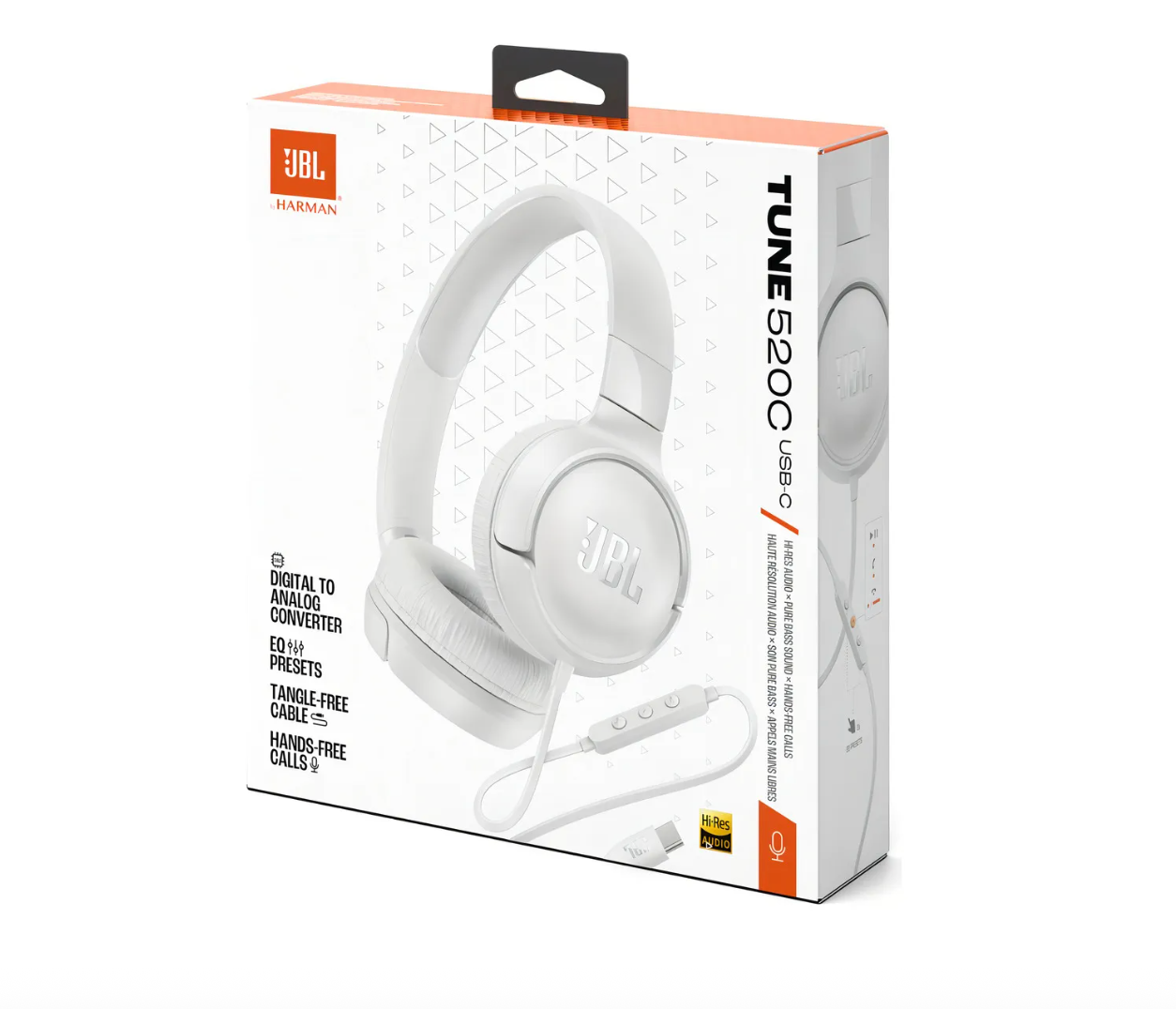 Audífonos Jbl Tune 520 Con Cable Tipo C Blanco – imagen 3