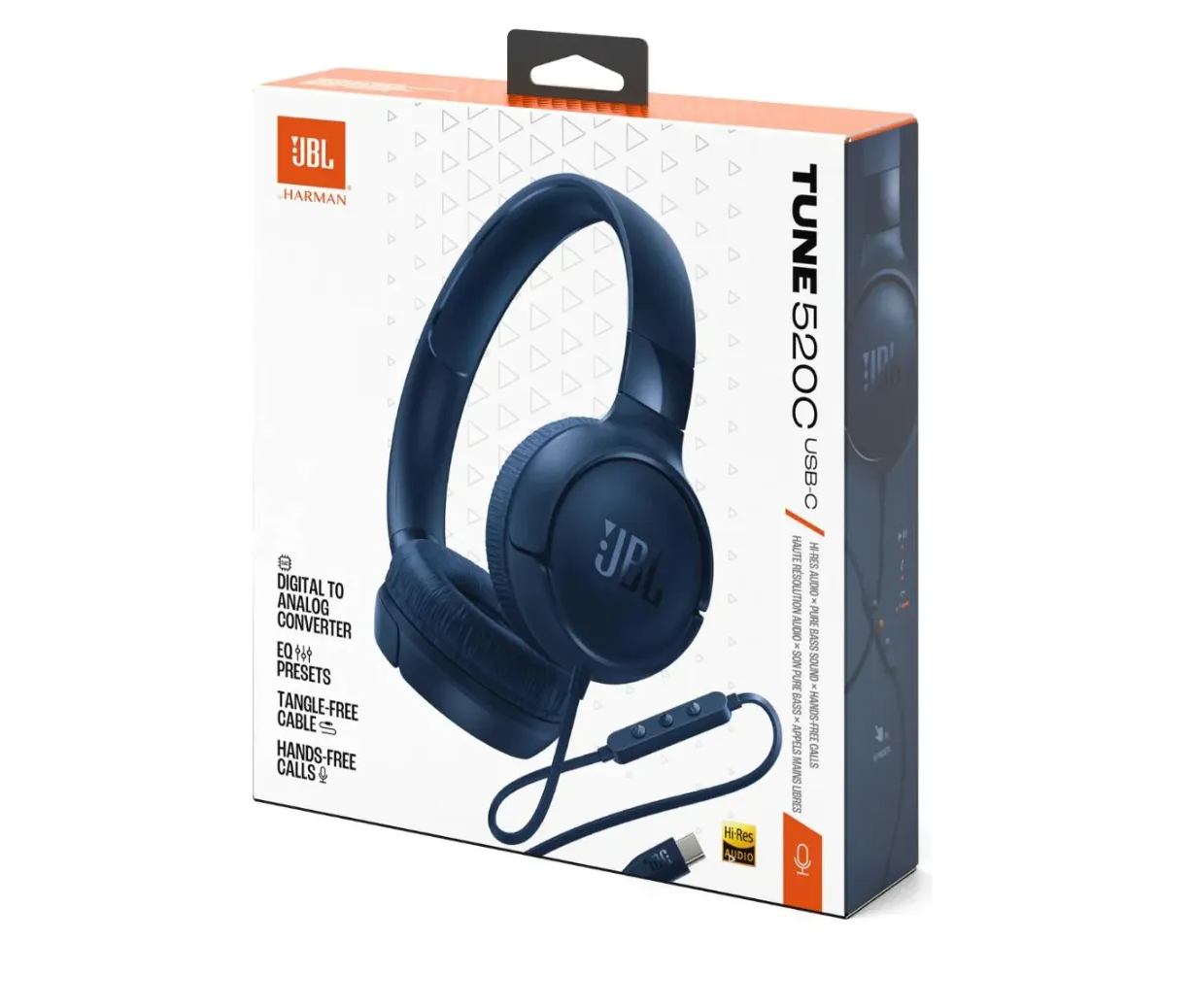 Audífonos Jbl Tune 520 Con Cable Tipo C Azul – imagen 3