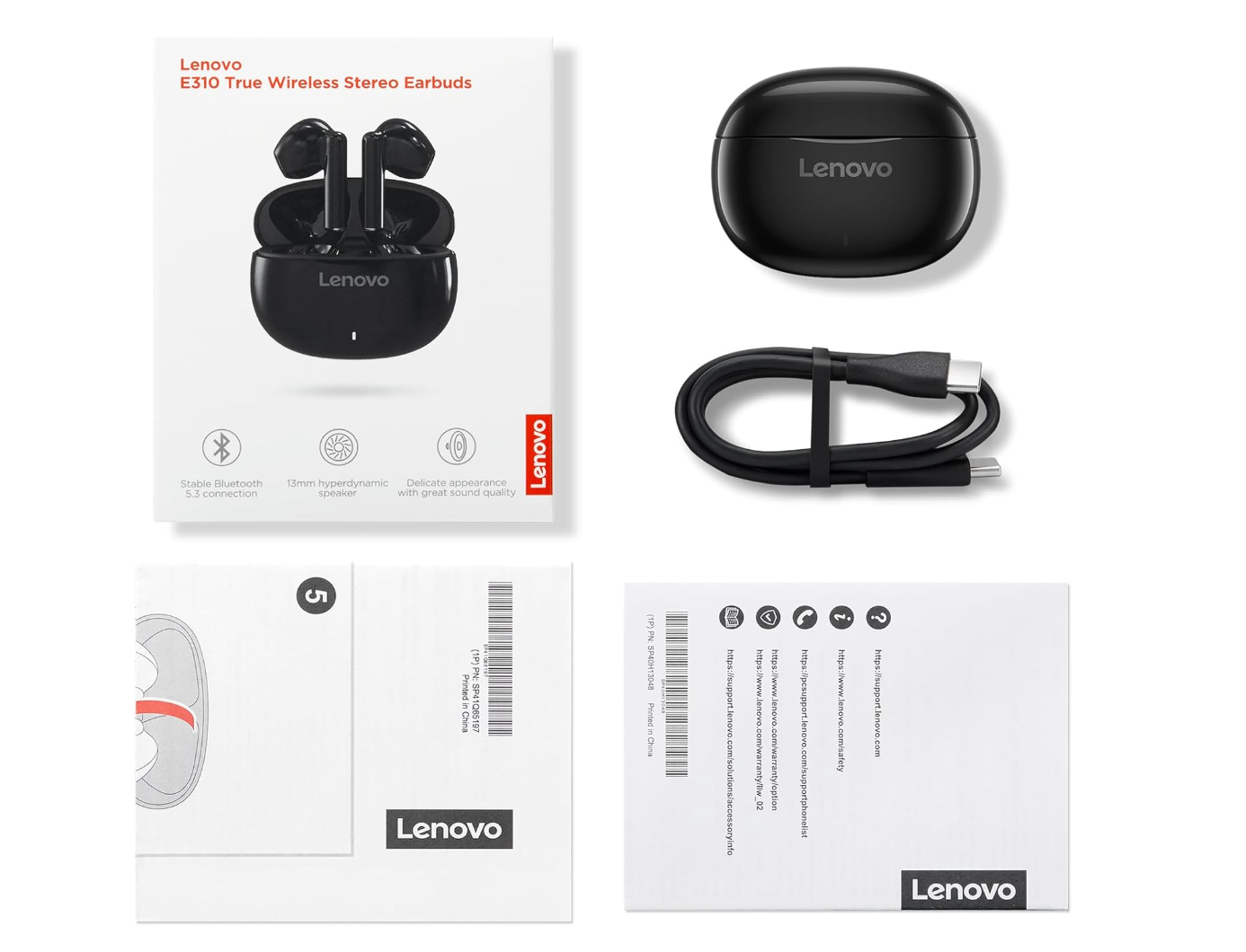 Audífonos Bluetooth Lenovo E310 True Wireless Earbuds Negro – imagen 5