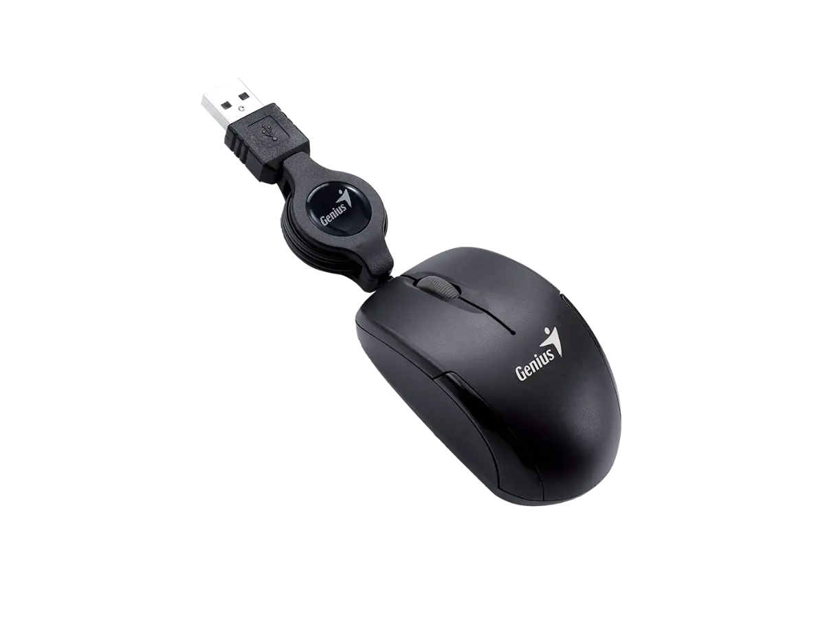 Mouse Con Cable Usb Genius Retractil Micro Traveler V2 Negro