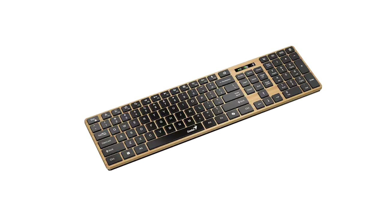 Teclado Slim Inalambrico Bluetooth + 2.4ghz Genius Slim Star-7250bt Dorado – imagen 2