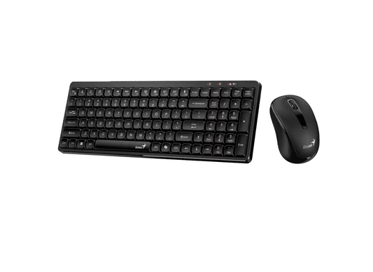 Kit Teclado + Mouse Copilot Inalambrico Genius Luxe Mate Q8100 Negro