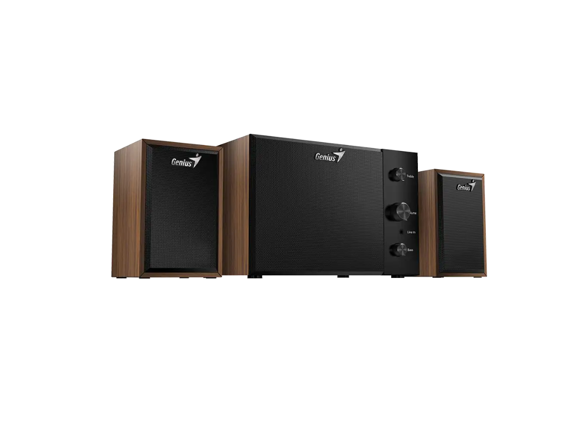 Parlantes Subwoofer Multimedia 2.1 Treble Bass Genius Sw-2.1-350 Cafe – imagen 2