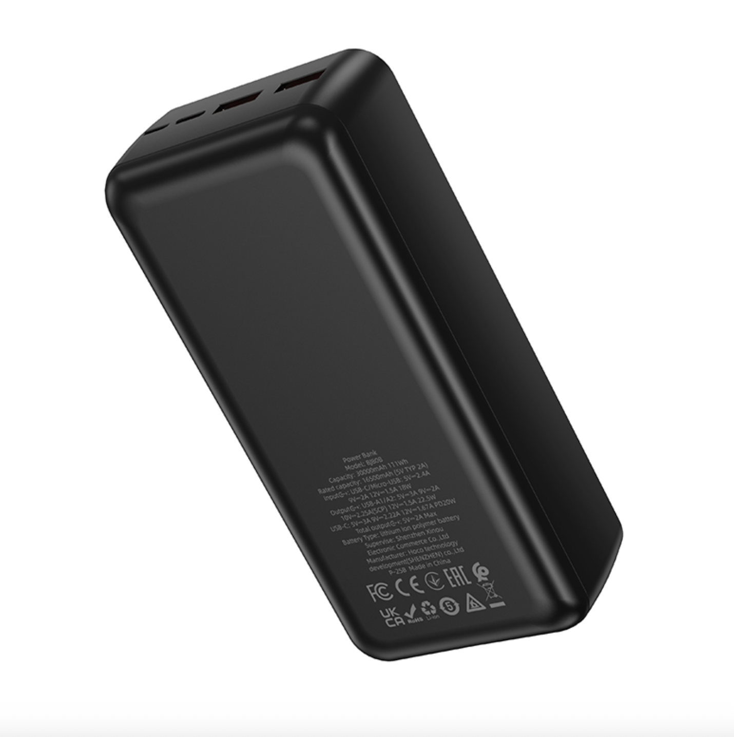 Powerbank Carga Rapida Borofone Bj80b 30000 Mah 22.5w Negro – imagen 2