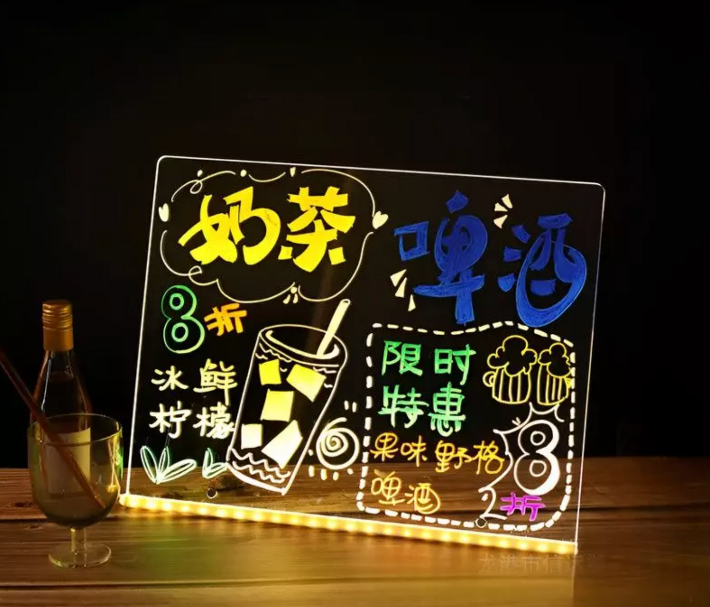 Pizarra Led Acrilica Luminoso Diy3020 de 30x20cm Transparente – imagen 4
