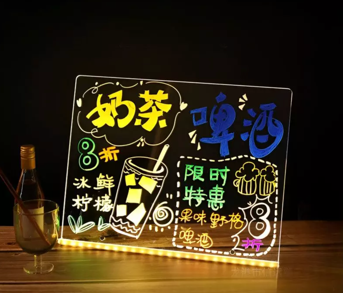 Pizarra Led Acrilica Luminoso Diy3020 de 30x20cm Transparente – imagen 4
