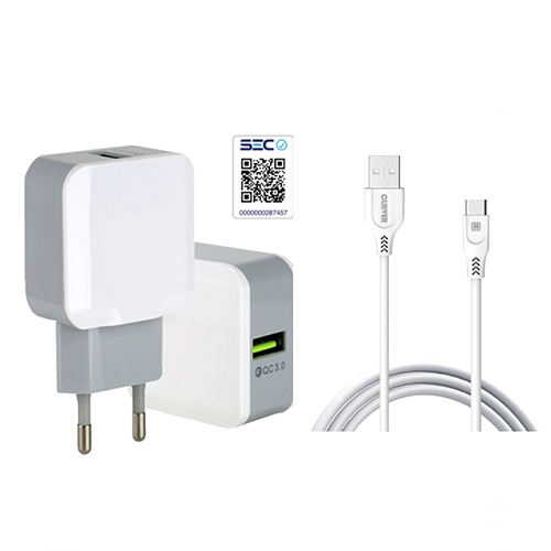 Cargador Usb QC 3.0 + Cable Tipo C 3.1A Clover 2mts