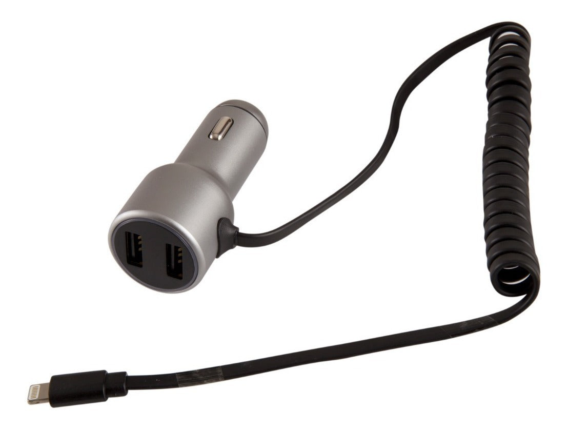 Cargador De Auto Aiwa Usb 3.1a Cable Lightning Iphone Aluminio – imagen 4