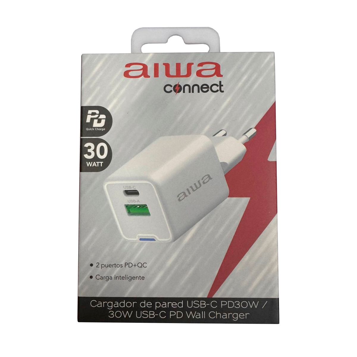 Cargador Carga Rapida Aiwa 30w Usb Tipo C Blanco
