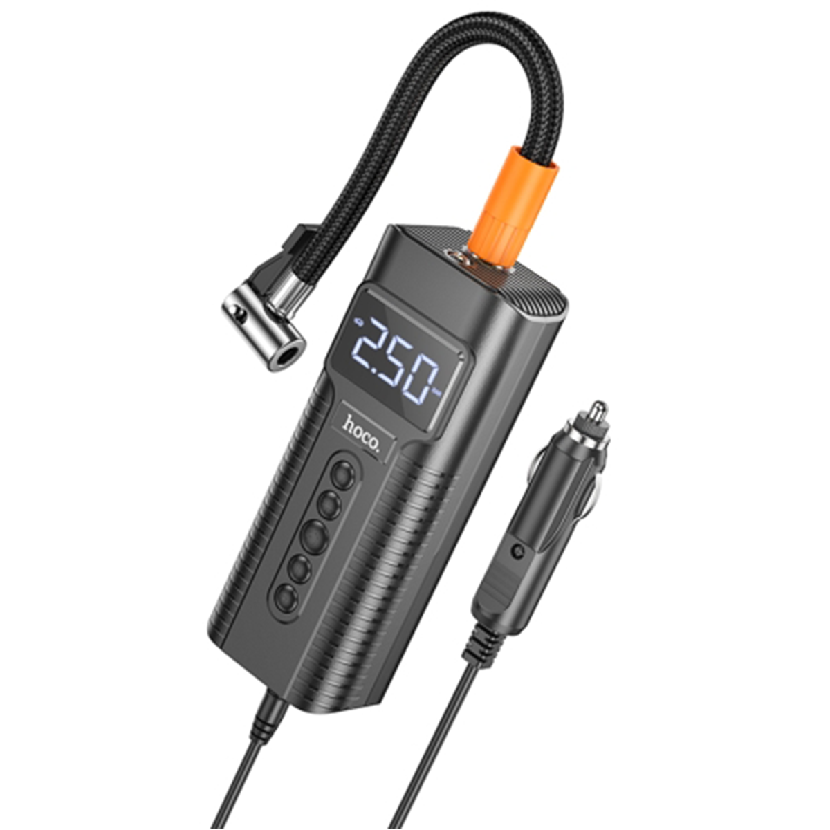 Inflador De Neumáticos Eléctrico Portátil Hoco PH55 Smart Negro