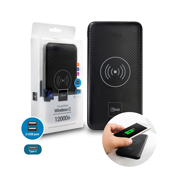 Powerbank Bateria Portatil 12000 Mah Wireless C Microlab