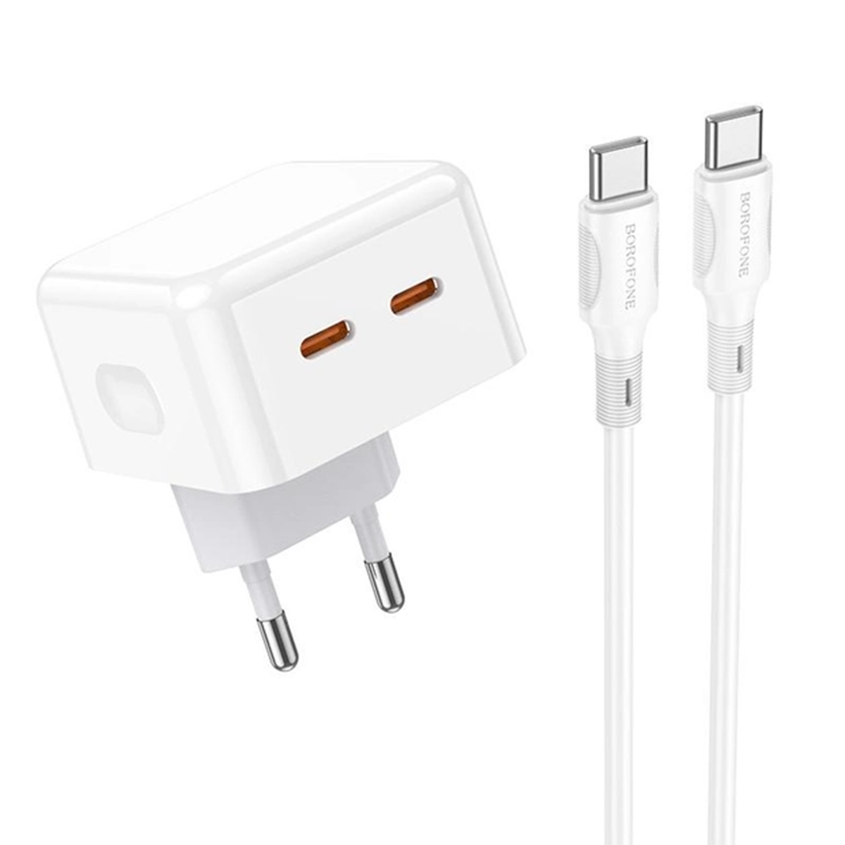 Cargador Borofone Ba76a Source Dual 35w Carga Rapida + Cable Tipo C